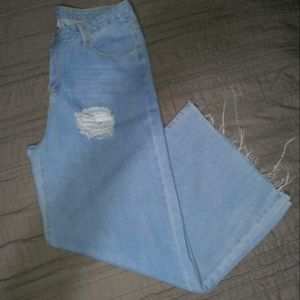 Wide leg Flare jeans "jnco style" women's distressed denim baggy pants